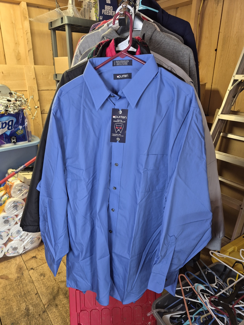 Puritan Men's Long-Sleeve Dress Shirt - Blue Bim 36